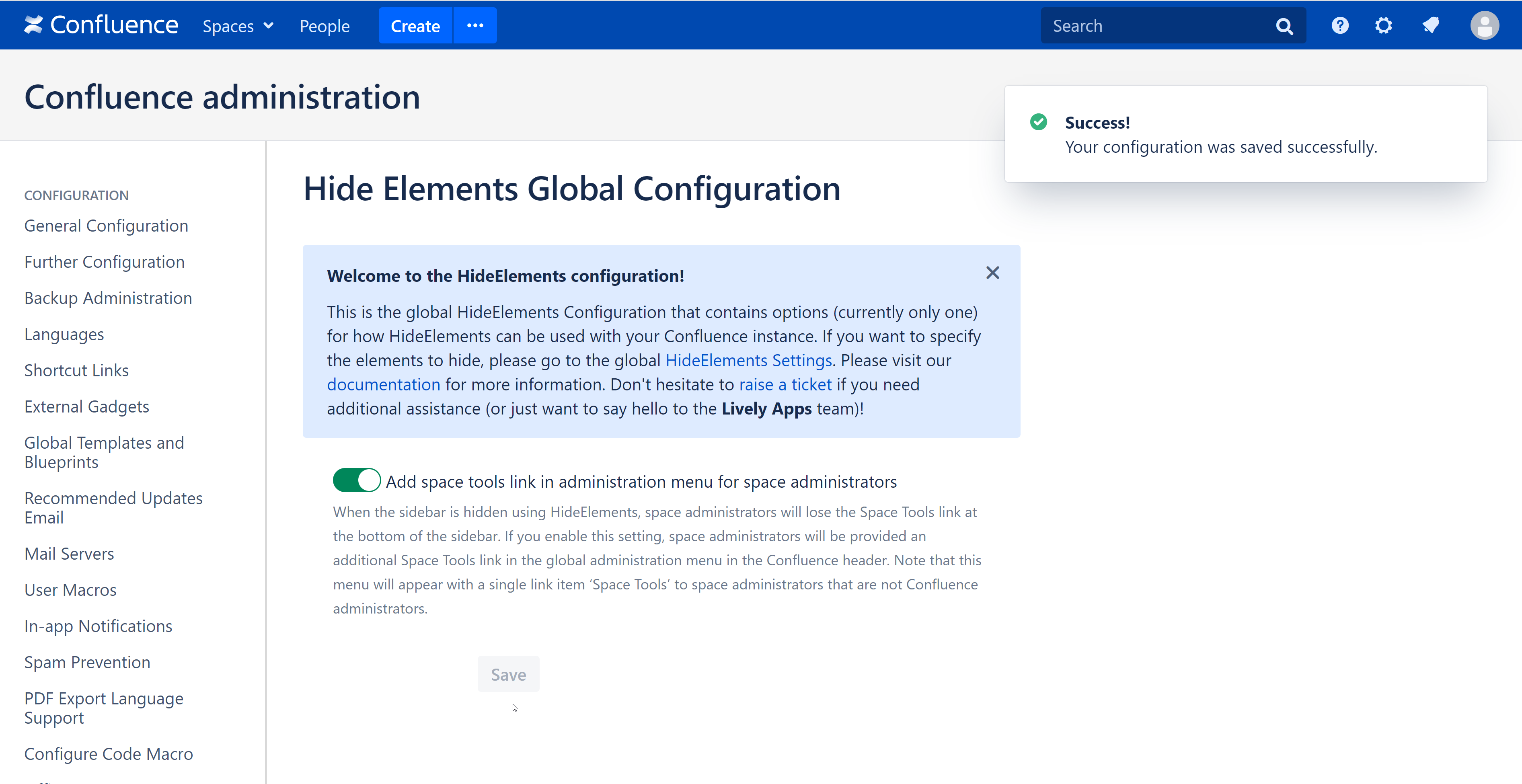 Just toggle the configuration