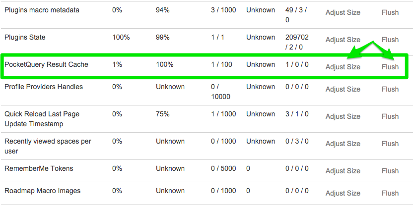 admin cache management advanced link
