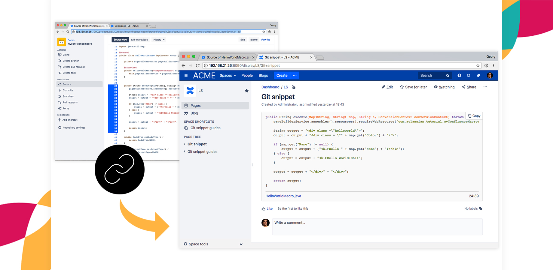 Git Snippets for Confluence screenshot