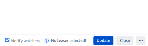 No teaser selected warning