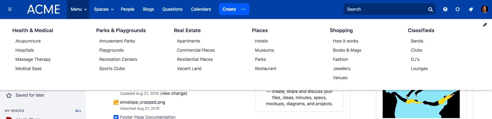 Menu example 1