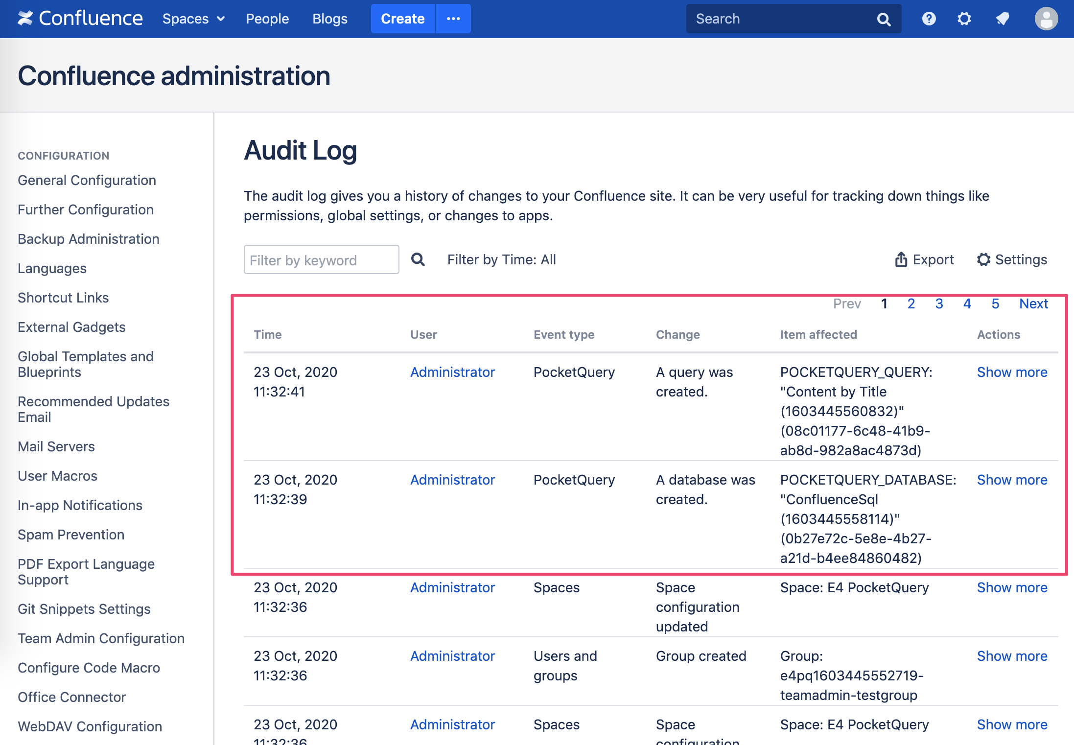 PocketQuery Admin Preview Draft