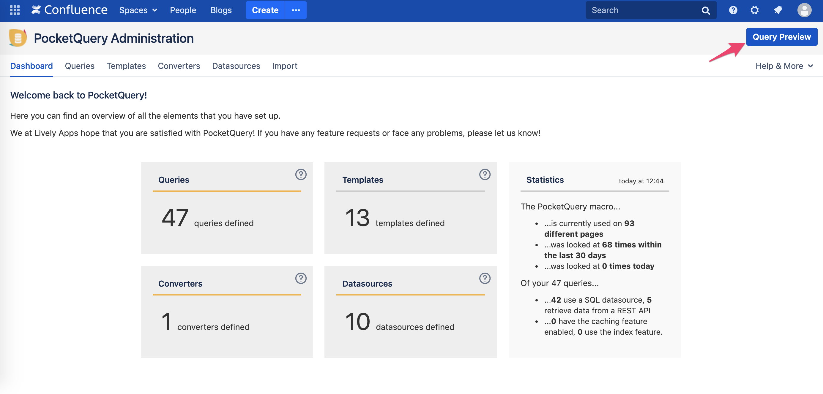 PocketQuery Admin Dashboard