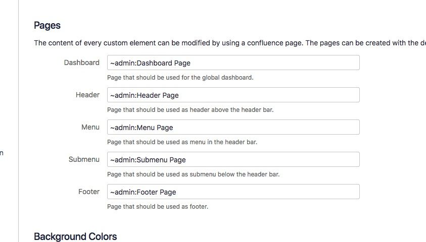 Settings - pages