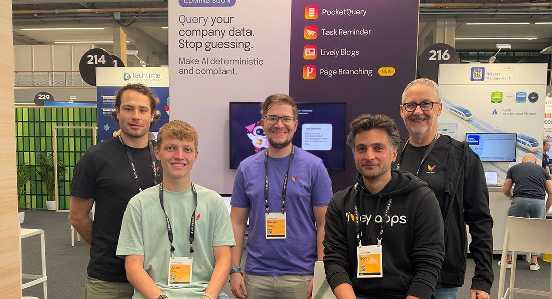 The Lively Apps team at booth 207 at Atlassian Team '26 in Amsterdam